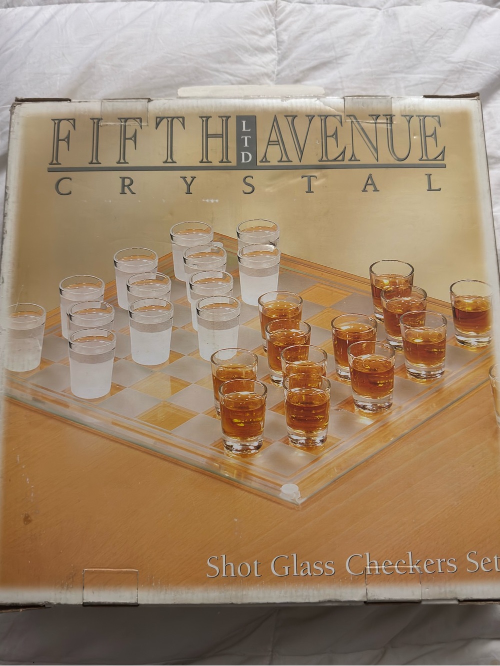 Fifth Avenue Crystal Shot Glass Checker Set (Frosted & Clear Crystal Glasses)